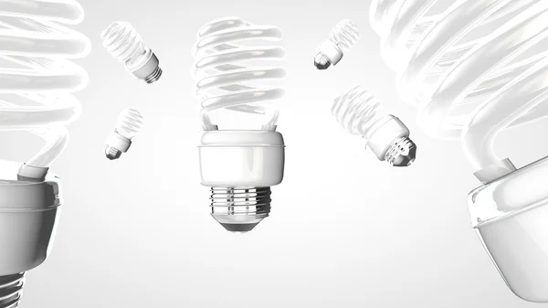 Lampadina risparmio energetico su sfondo bianco moderno — Foto Stock