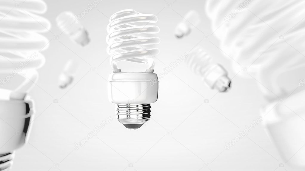 energy saver bulb on white modern background