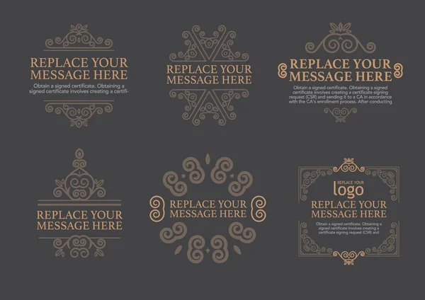 Plantilla Set lujo florece caligrafía elegante ornamento li — Archivo Imágenes Vectoriales