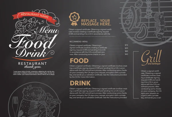 Menu restaurant design — Image vectorielle