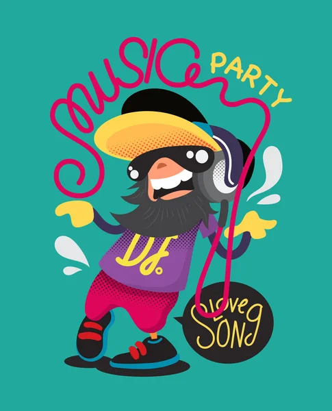 Vector muziek partij Characterdesign. — Stockvector