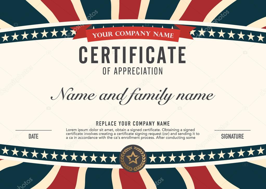 vector american style design certificate.