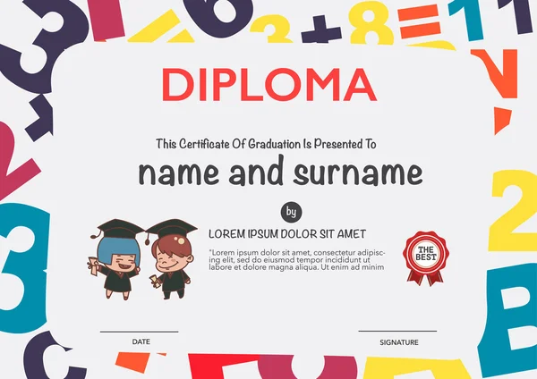Certificats de maternelle et d'enseignement primaire et secondaire — Image vectorielle