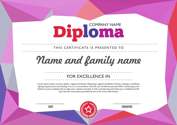 Diploma şablonu ve arka plan tasarımı.