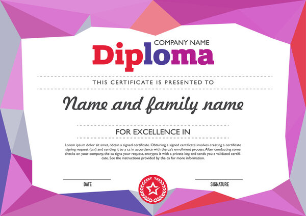 Diploma template and background design.
