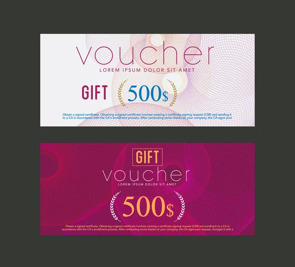 Gift voucher design template. vector — 图库矢量图片