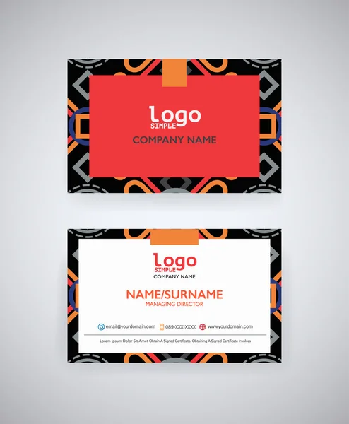 Vector modern  business card and background template — Stok Vektör