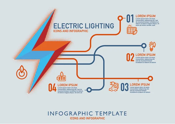 Electric lighting infographic. — Stok Vektör