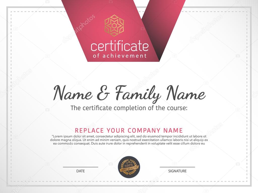 Certificate template.