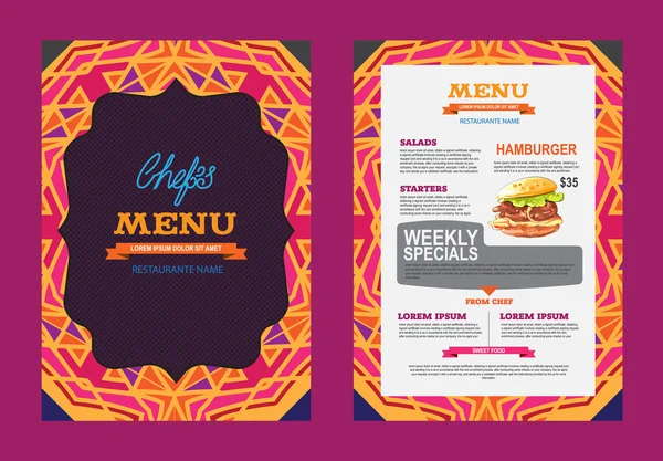 Restaurant menu design. — Stock Vector