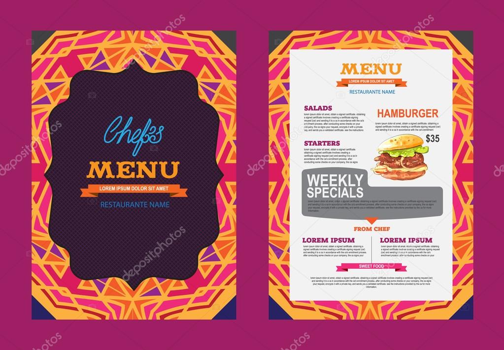 Restaurant menu design.