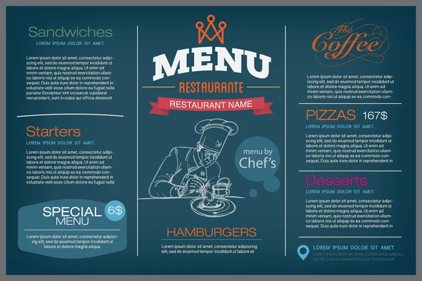 Modèle de menu restaurant . — Image vectorielle