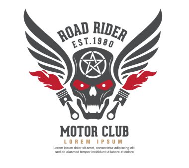 Motor logosu grafik tasarımı. logo, çıkartma, etiket, kol