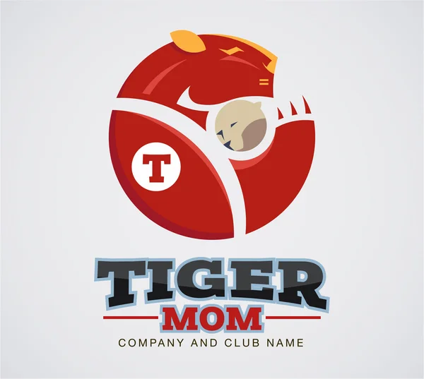 Tiger mamma logotyp sport extreme och business. — Stock vektor