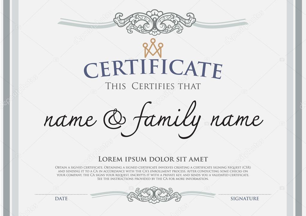 Vector certificate template.