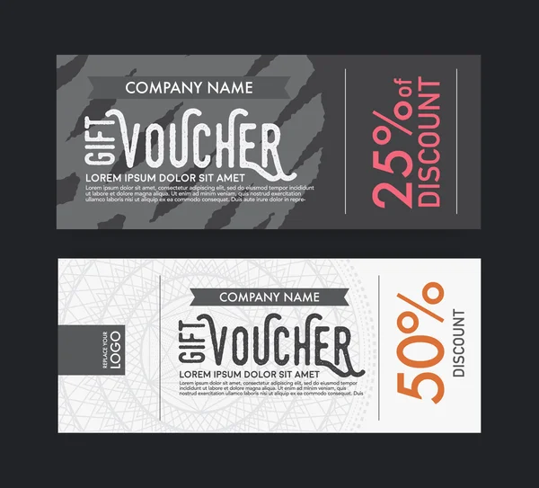 Moderno vector regalo voucher plantilla . — Archivo Imágenes Vectoriales