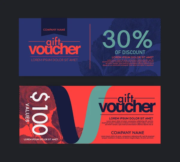 Moderno modello di voucher regalo vettoriale . — Vettoriale Stock