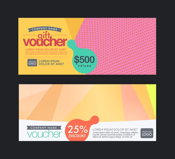 Modern pastels color gift voucher template — Stock Vector