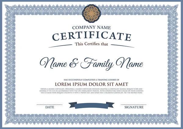Vektör sertifika şablonu.
