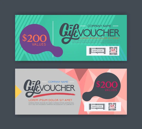 Vector regalo voucher plantilla . — Archivo Imágenes Vectoriales