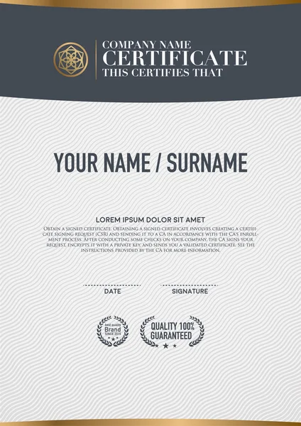 Vektör sertifika şablonu.