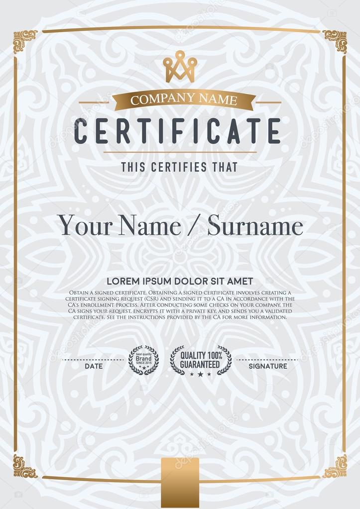 Vector certificate template.