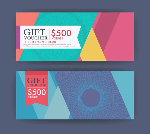 hediye sertifikası ve hediye çeki modern Guillochlu şablonu.