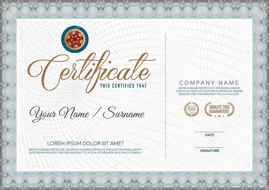 Vector certificate template.