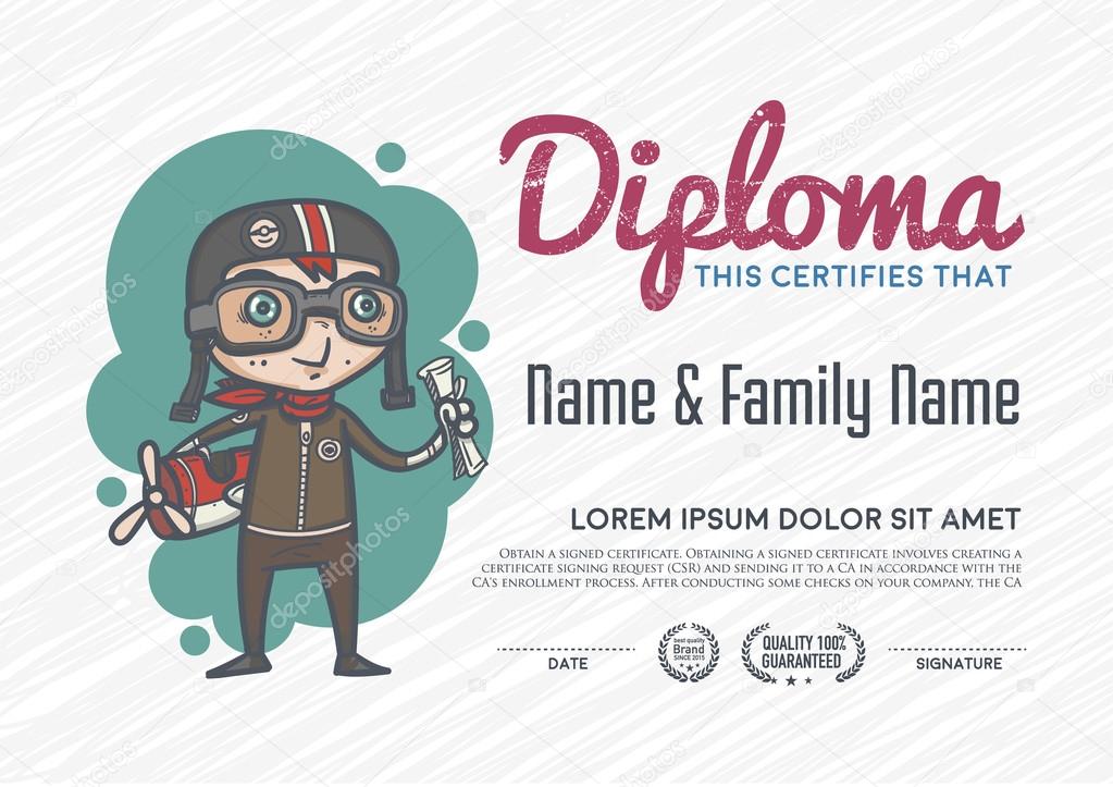 Diploma template and background design.