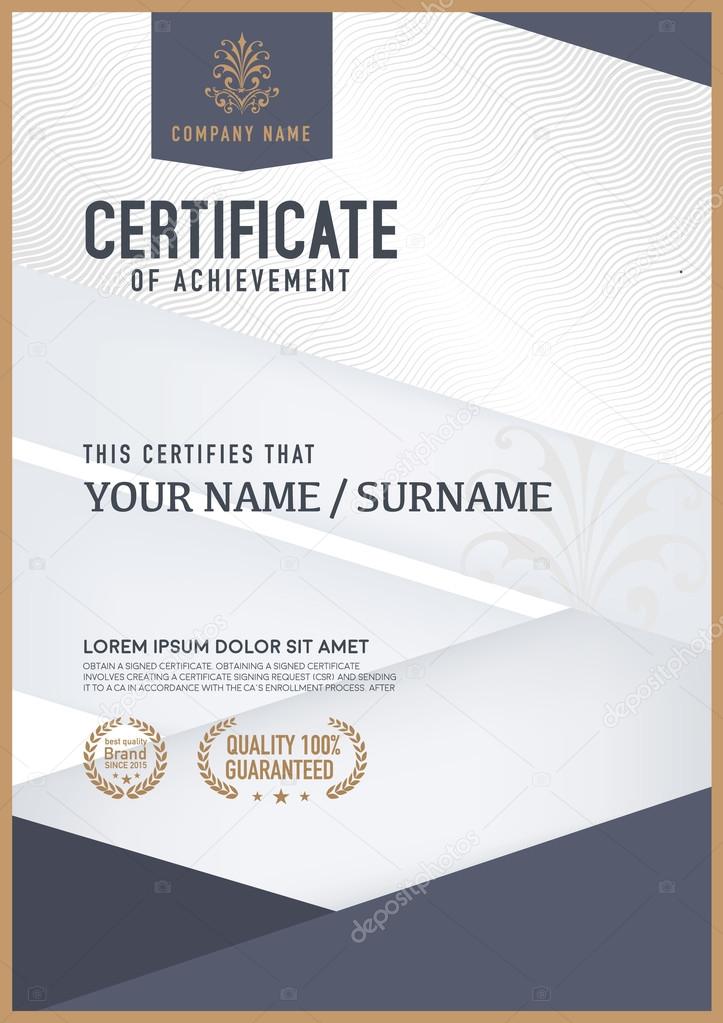 Vector certificate template.