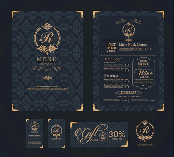 Modèle de menu de restaurant vectoriel . — Image vectorielle