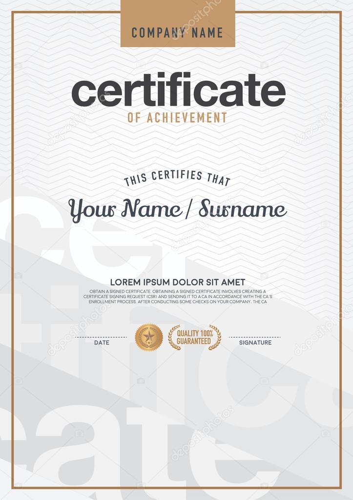 Vector certificate template.