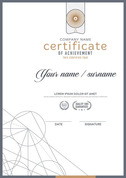 Certificat et symbole minimaux . — Image vectorielle