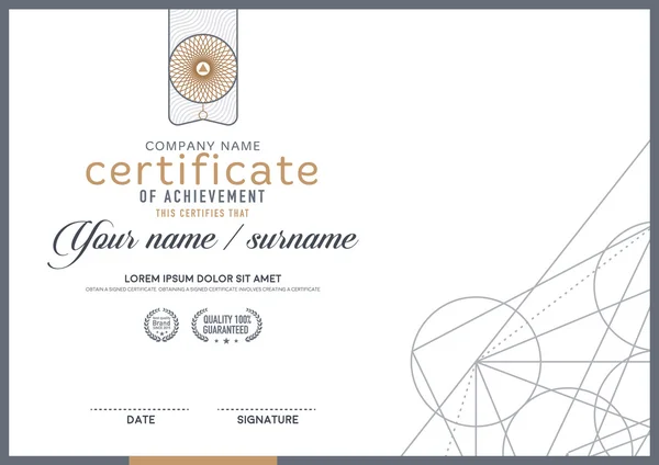 Certificat et symbole minimaux . — Image vectorielle