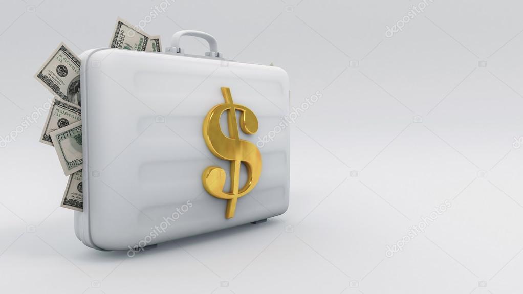 The bag inflates Filled with money And a symbol Silver dollar on