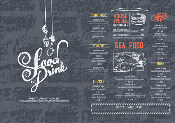 Меню ресторана
