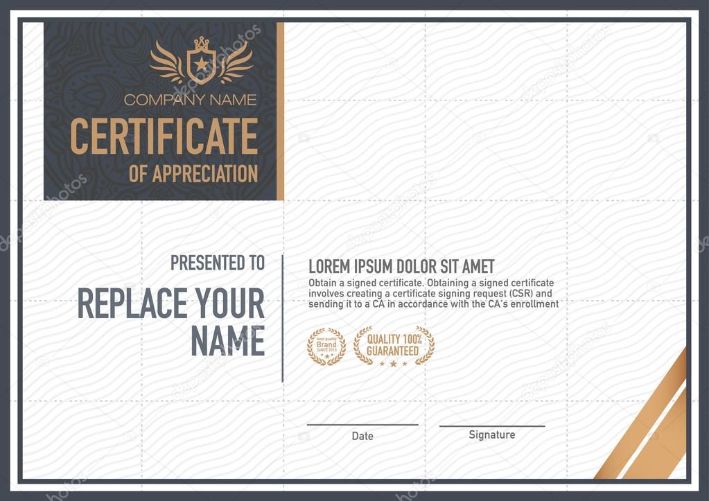 Vector certificate template. luxurious, unique