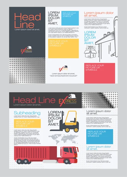 Folleto de transporte y logística — Vector de stock