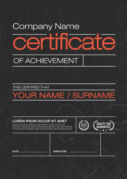 Modèle de certificat vectoriel . — Image vectorielle