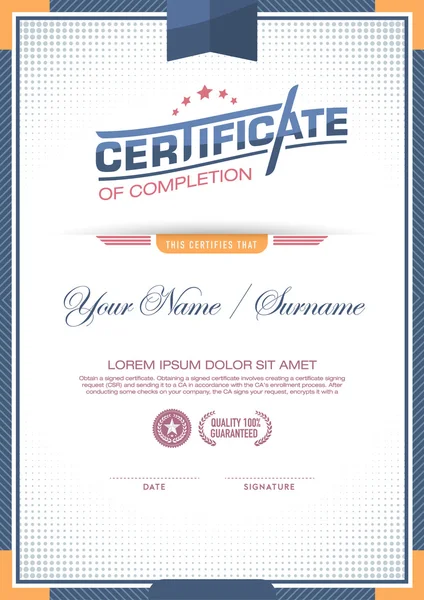 Vektör sertifika şablonu.