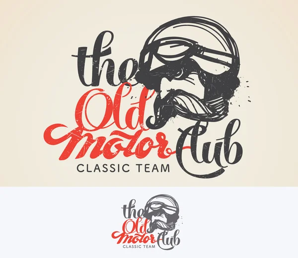 De oude motor club logo en het symbool. — Stockvector