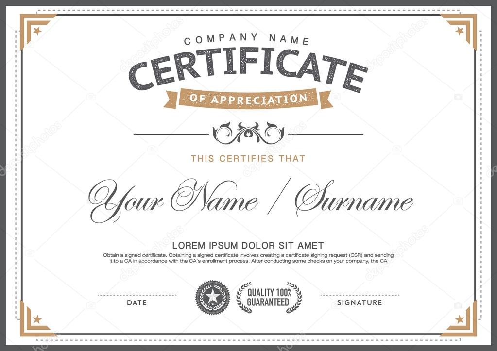 vintage certificate  template.