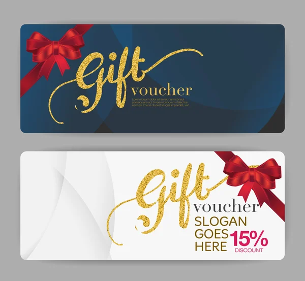 Premie grift voucher sjabloon. — Stockvector