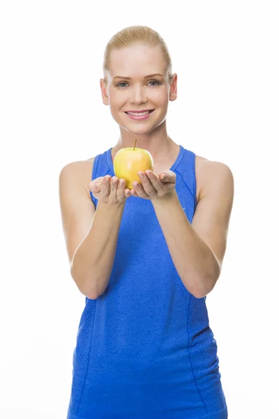 Woman with apple — Stock Photo, Image