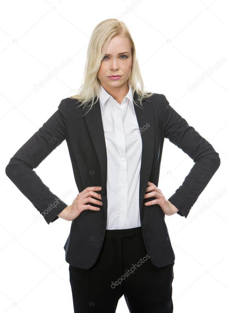 Businesswoman with hands on hips