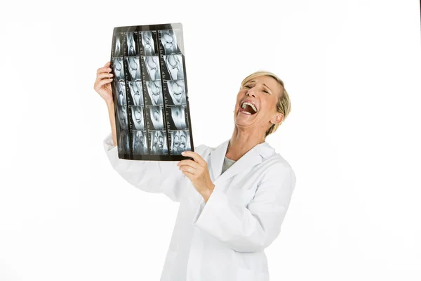 stock image doctor woman looking at patient x-rays