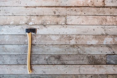 ahşap üzerine orman balta 