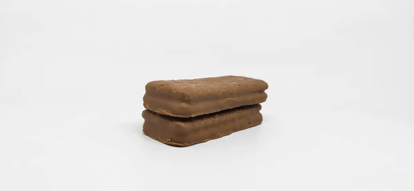 Biscuit Chocolat Sur Fond Blanc — Photo