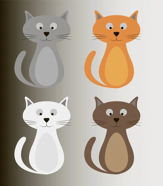 Ensemble chat couleur — Image vectorielle