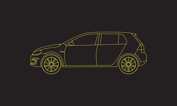 Volkswagen golf néon auto — Image vectorielle